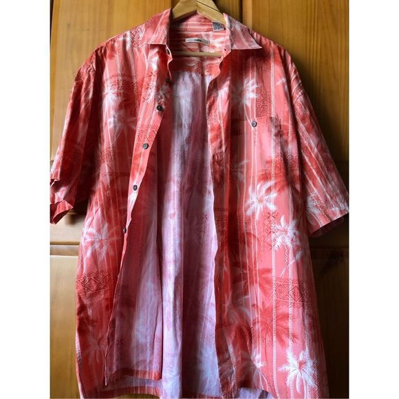 Campia Moda Button-Up Mens palms  Hawaiian Camp Shirt Coconut Button Size XXL - Picture 4 of 12